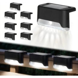 16/32PCS Solar Outdoor Light, Spring Camping Outdoor Light, Outdoor LED Step Light, Solar Charging, Suitable For Balconies, Terraces, Stairs, Fen (Option: Whitelight8PCS)