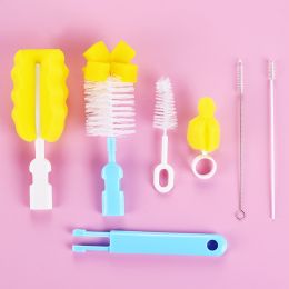 Kid Keeper Baby Bottle Brush Cleaner Set Nylon Sponge Cleaning Brush Blue (Option: Blue)