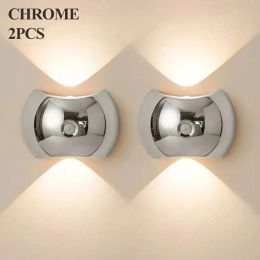 LED Modern Indoor Wall Light With Motion Sensor 3 Color Modes 2700K/4500K/6500K USB Rechargeable Magnetic Portable Wall Sconce For Living Room Be (Option: Silver2PCS)