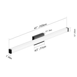 Black Modern Bathroom Light Fixtures Over Mirror 41 Inch LED Vanity Lights Bar For Bath (Option: Black)